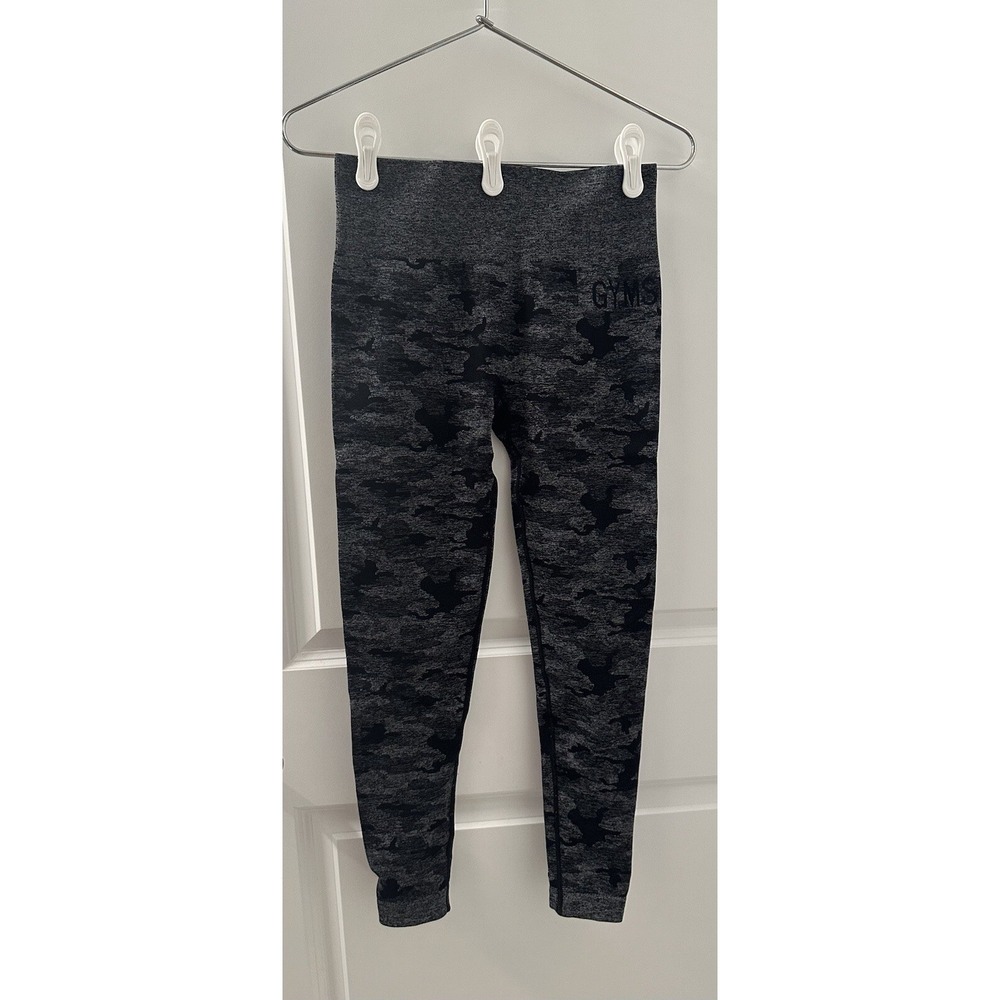 Gymshark Adapt Camo Seamless Leggings‎ High Rise Black Camouflage Medium